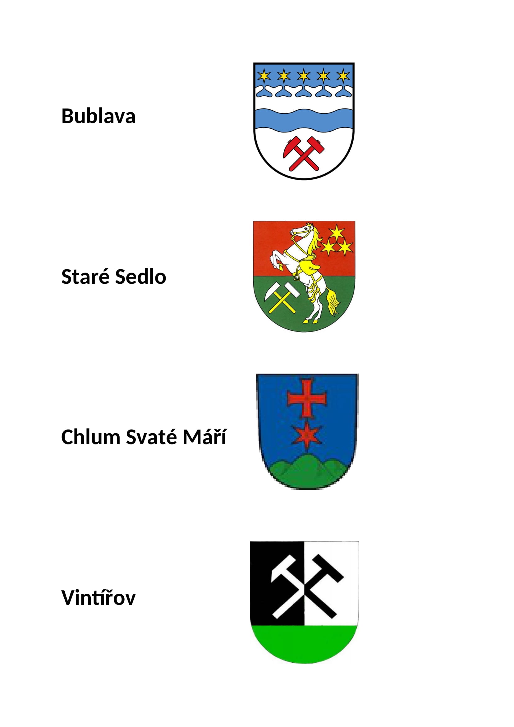Bublava, Staré Sedlo, Chlum Svaté Máří, Vintířov